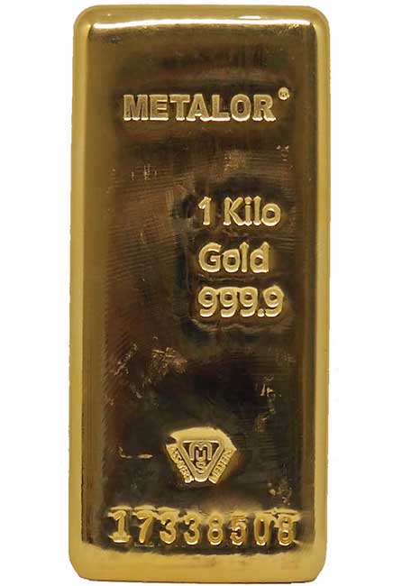 1 Kilo Gold Metalor Bar 1 Kilo Gold Metalor Bar - Gold Bar Canada